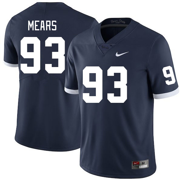 Men #93 Bobby Mears Penn State Nittany Lions College Football Jerseys Stitched Sale-Retro